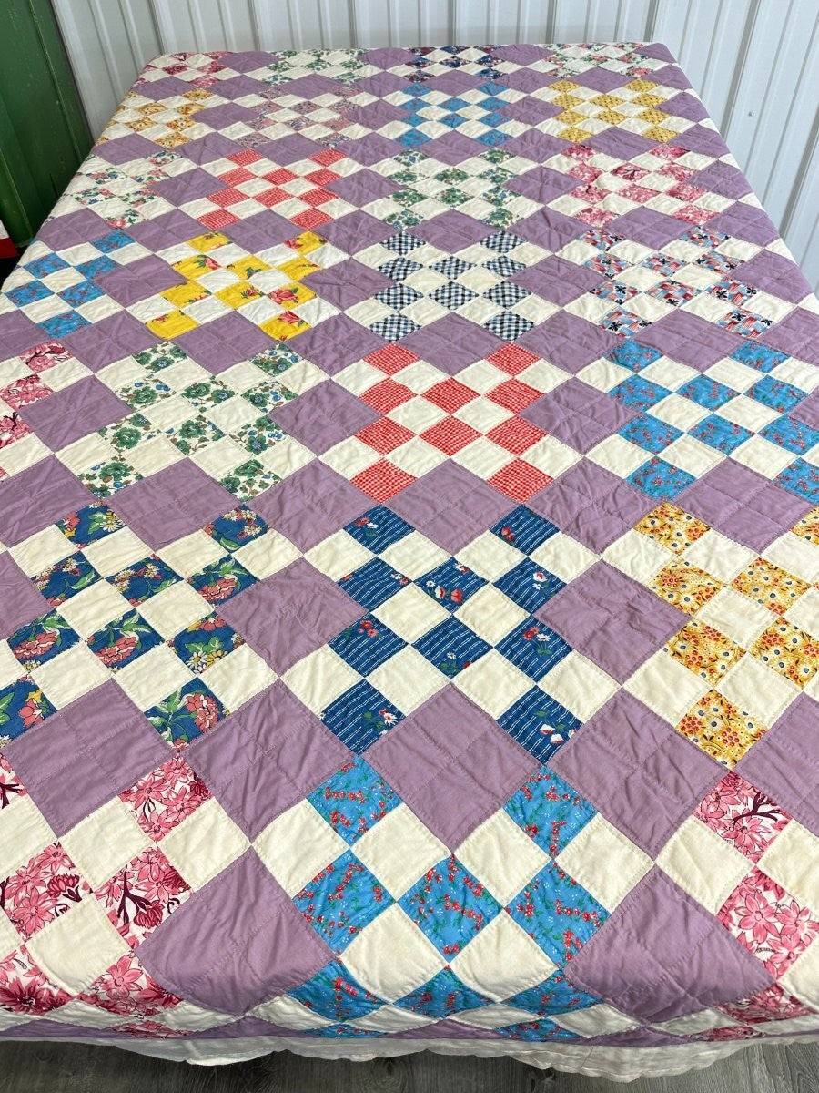 Feedsacks! PA c 1930-40s Patchwork QUILT Vintage Lancaster Never Used
