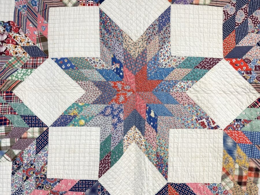 Feedsacks! c 1930s Broken Star QUILT Vintage   Never Used RARE