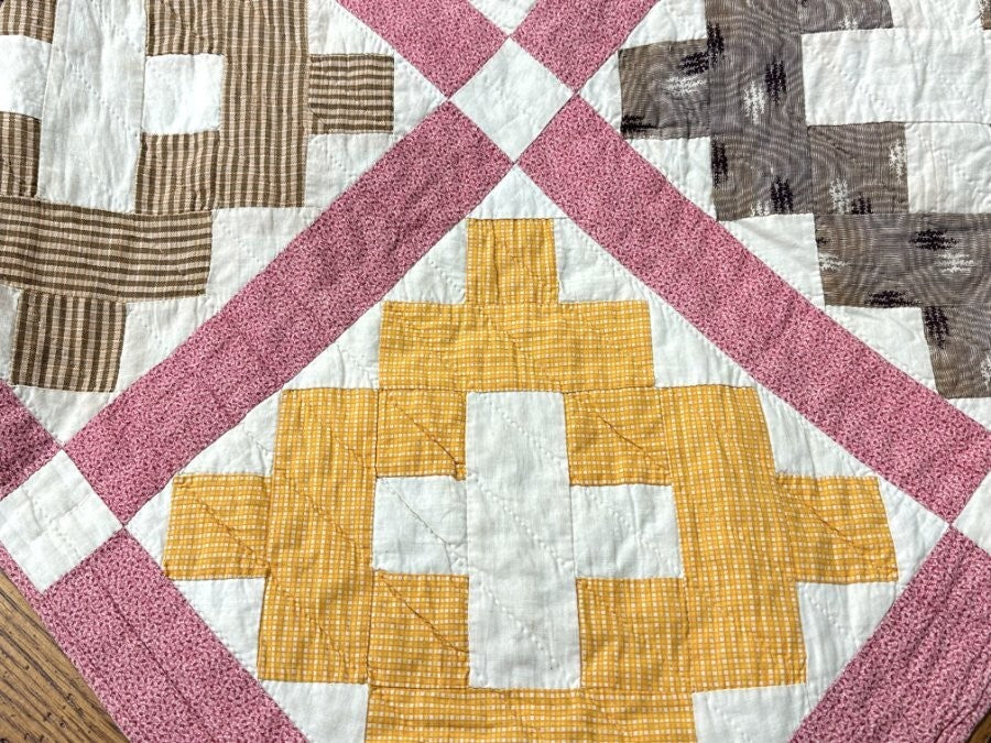 Early! c 1850-60s PA Album QUILT Antique Fabric Sampler Lancaster County