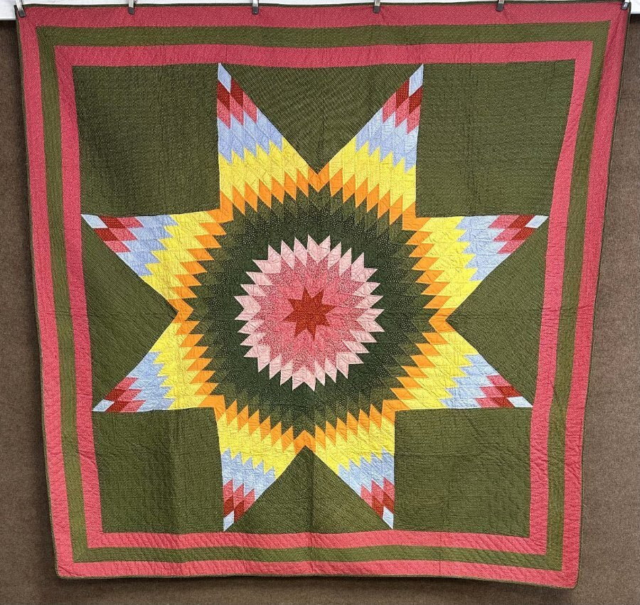 BEST of BEST 1880-1890 Grand Star QUILT Antique Lancaster Co PA