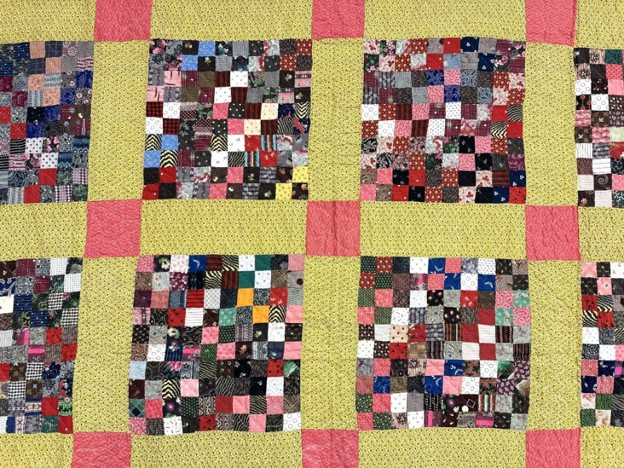 Tiny Pieces! c1890-1900s PA Postage Stamp QUILT Antique Crisp Never Used!