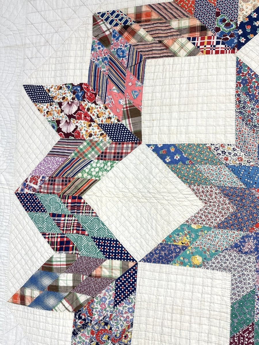 Feedsacks! c 1930s Broken Star QUILT Vintage   Never Used RARE