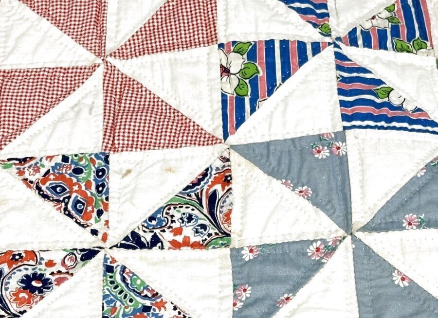 BEST c 1940s Broken Dishes QUILT Vintage Never Used! Feedsacks!