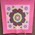 OUTSTANDING Design! c 1930s PA Lone Star QUILT Antique Never Used Note!