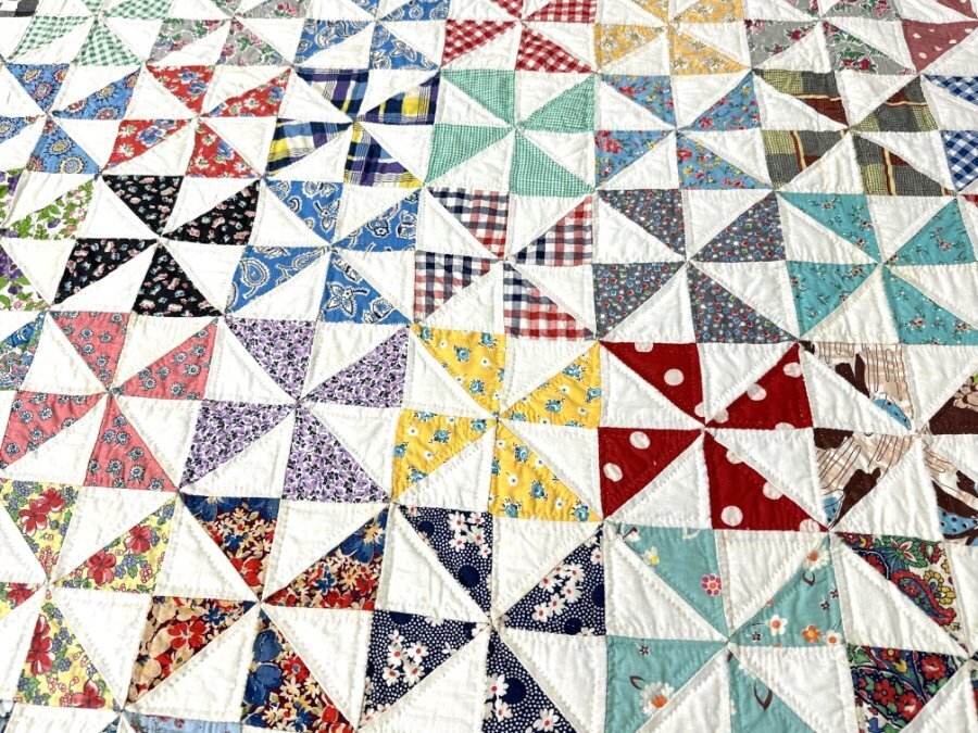 BEST c 1940s Broken Dishes QUILT Vintage Never Used! Feedsacks!