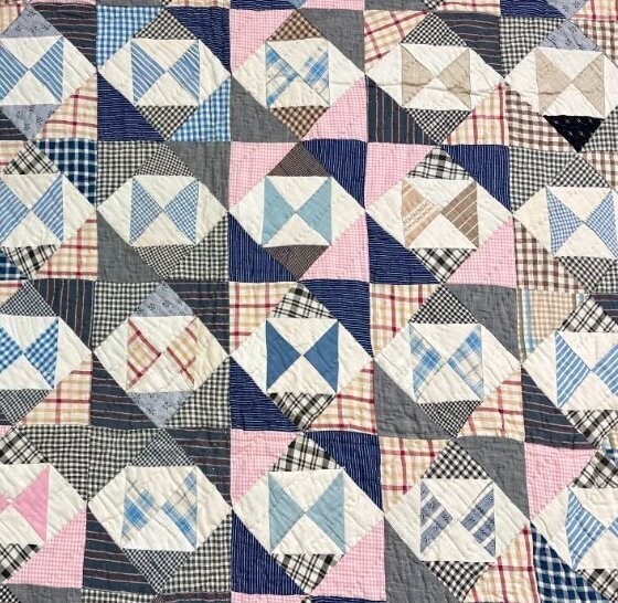 Farmhouse PA c 1900 Broken Dishes QUILT Antique Country Look!