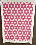 Pink & White! c 1930s PA Touching Stars QUILT Vintage