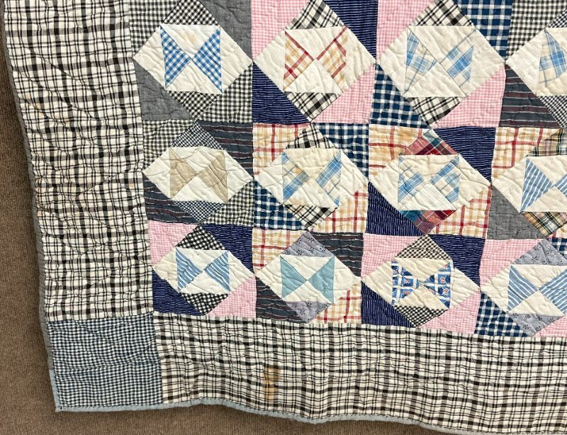 Farmhouse PA c 1900 Broken Dishes QUILT Antique Country Look!