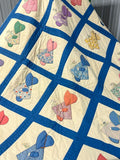 Darling c 1930s Sue Bonnet QUILT Applique Large Size Pretty
